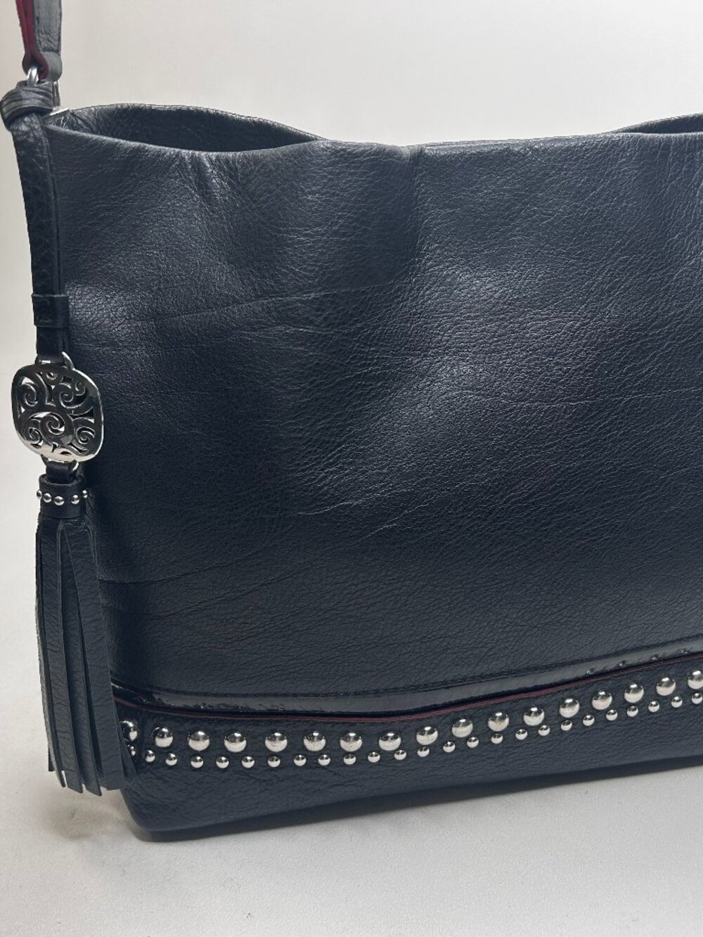 BRIGHTON Groove Rockwell Shoulder Tote Leather Handbag Studded Tassel Hangtag